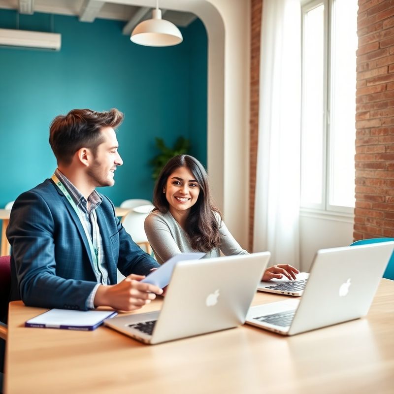 Due professionisti in una sessione strategica one-to-one in un coworking luminoso a Genova